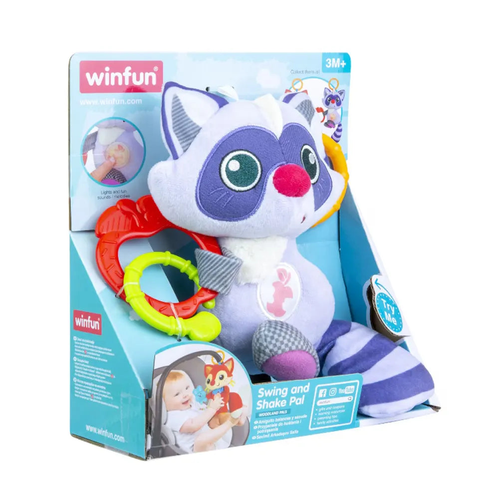 Winfun Juguete Interactivo Mapache con Luces y Sonidos - 3M+