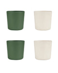 Set of 4 Lemon 100% Bio-Sourced Cups - Green & Cream