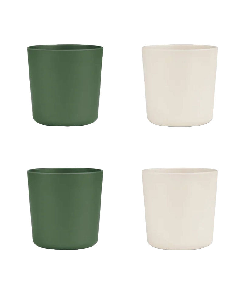 Set de 4 Gobelets Biosourcées Citron - Vert & Crème