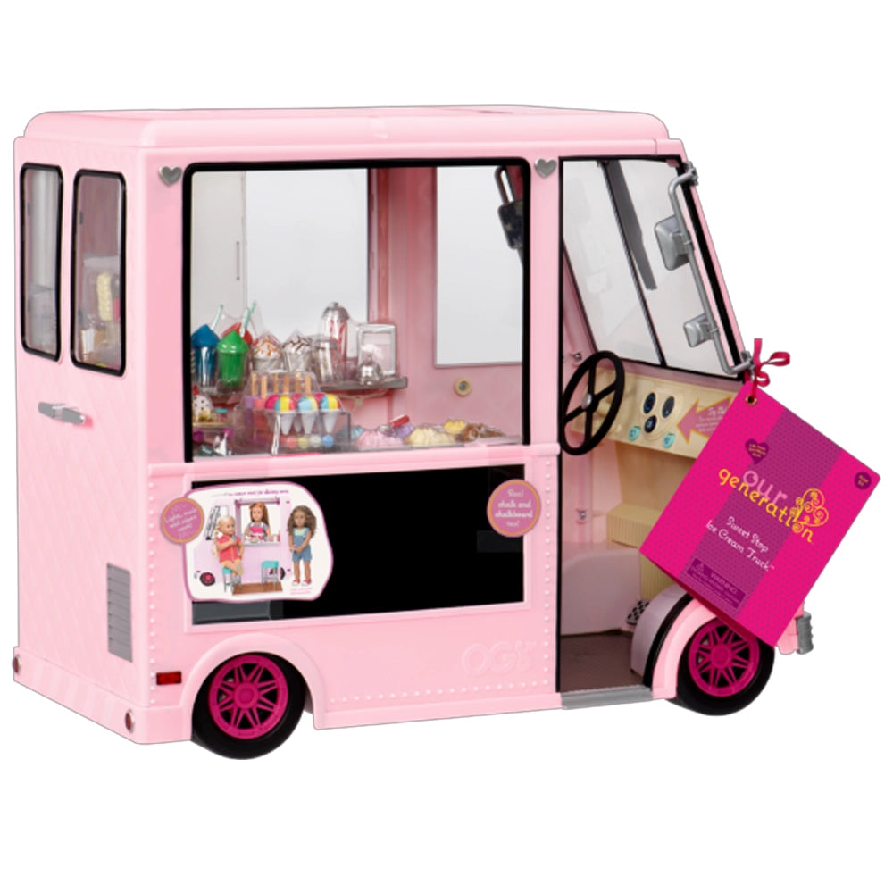 Our Generation Véhicule de Crème Glacée pour Poupées 46cm 3A+ - Sweet Stop Rose