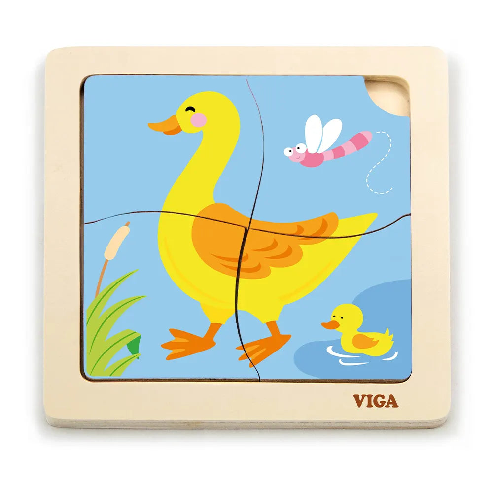 Viga Toys Puzzle 4 Pièces En Bois 18M+ - Canard