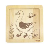 Viga Toys Puzzle 4 Pièces En Bois 18M+ - Canard