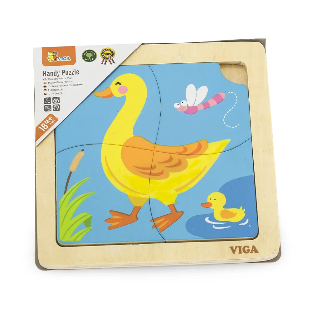 Viga Toys Puzzle 4 Pièces En Bois 18M+ - Canard