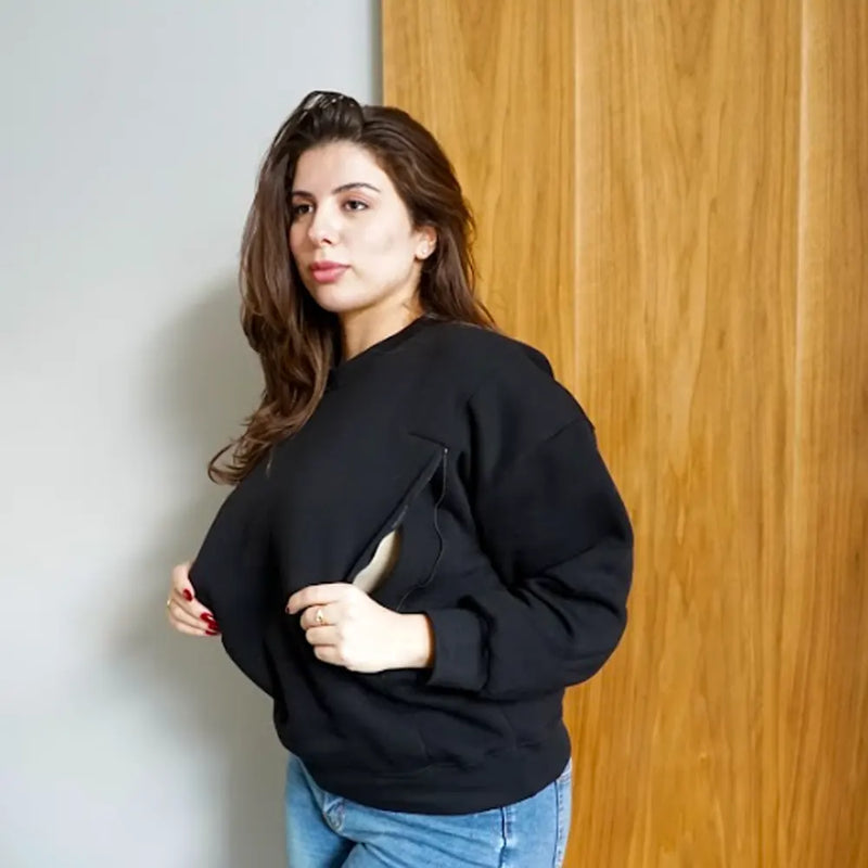 Bambidou Nursing & Maternity Sweatshirt - Black