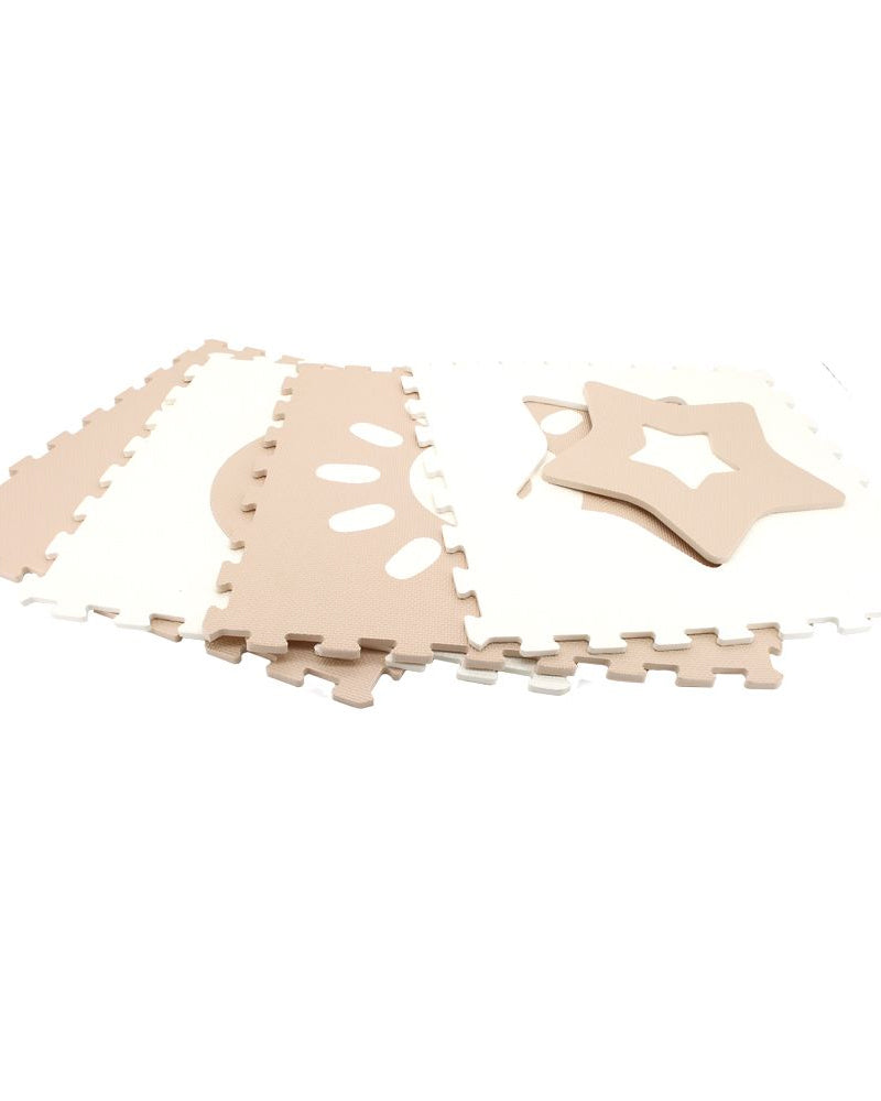 Sunta Tapis Puzzle Classic Météo 4 Pièces 10M+ - Beige & Blanc