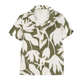 Chemise à Manches Courtes en Coton Garçon Carter's - Tropical Olive & Blanc