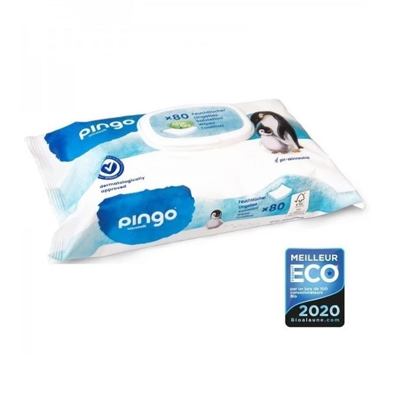 Toallitas ecológicas Pingo con aloe vera (80 unidades)