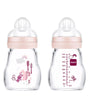 Biberon MAM en verre 170ml - Rose