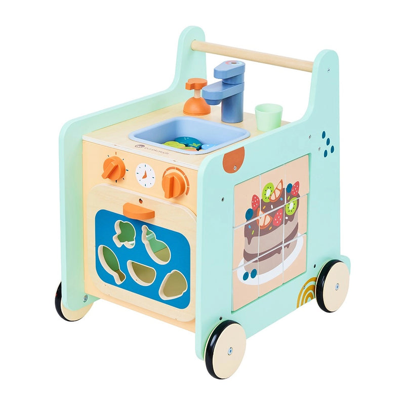 Eurekakids 2-in-1 Rolling Wooden Kitchen