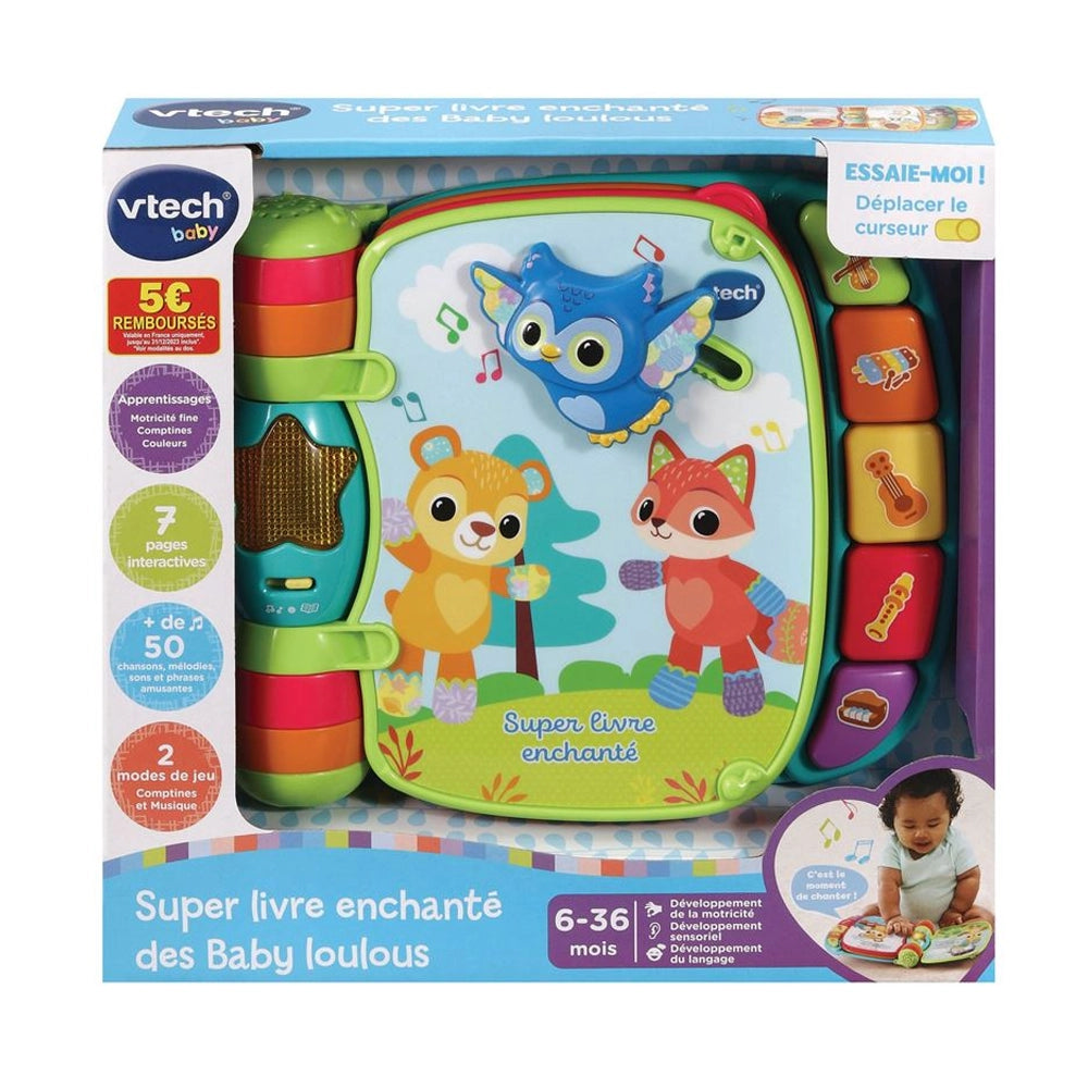 Libro Super Encantado de Baby Loulous de Vtech Azul 3M+