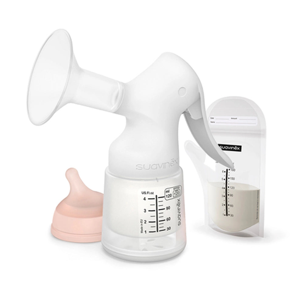 Suavinex Tire-lait Manuel avec Biberon Zero Zero Blanc 120ml