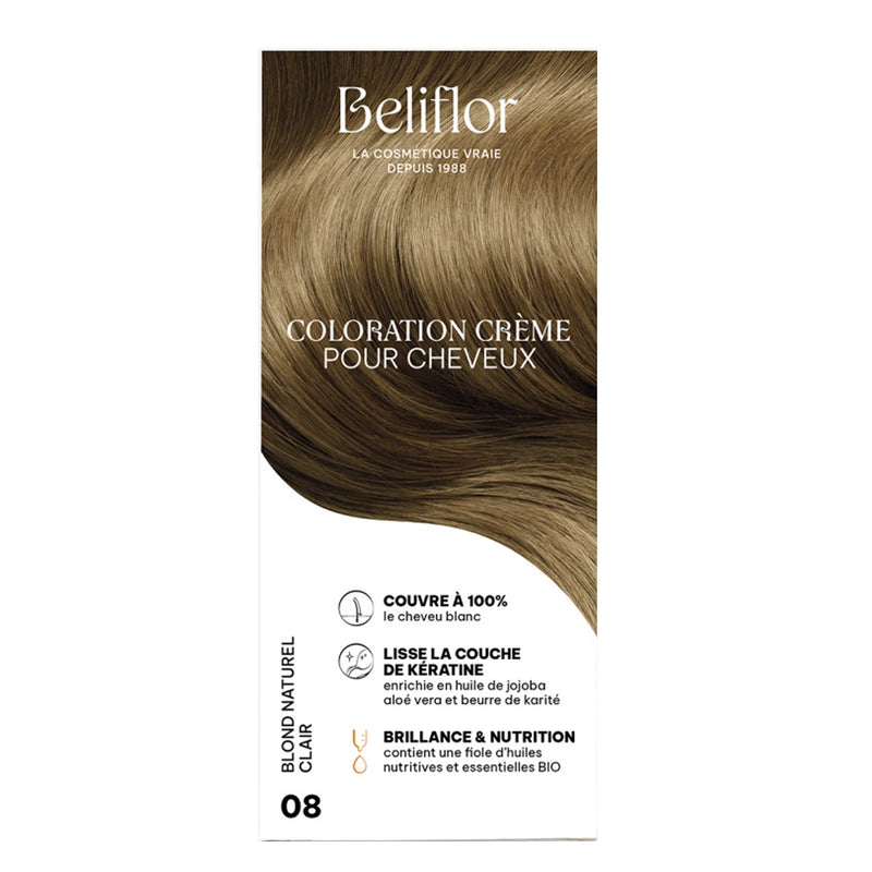 Beliflor Unidosis Tinte en Crema para el Cabello 120ml - N° 08 Rubio Natural Claro