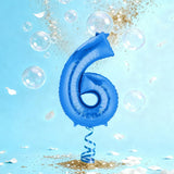 Ballon Chiffre 6 en Aluminium Bleu – 36cm