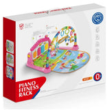 Huanger Tapis Piano d'Éveil Musical Lumineux 3 en 1 - Rose