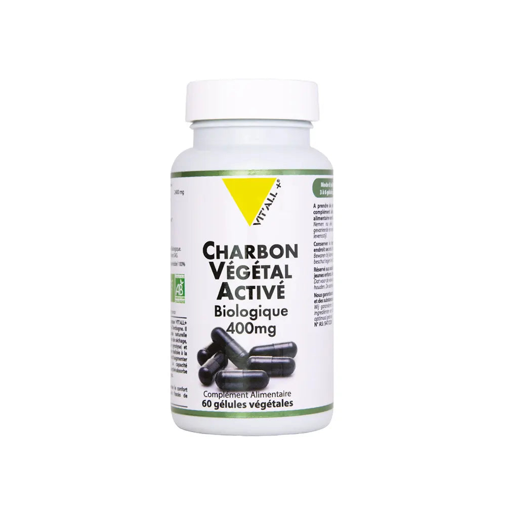 Vit'All+ Activated Vegetable Charcoal 400 mg – 60 Capsules