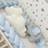BébéYo Tour de Lit Tressé Velours 3.6m - Bleu ciel
