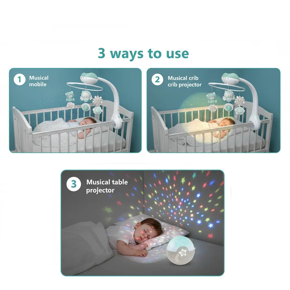 Infantino Proyector Musical Móvil 3 en 1 – Verde Menta
