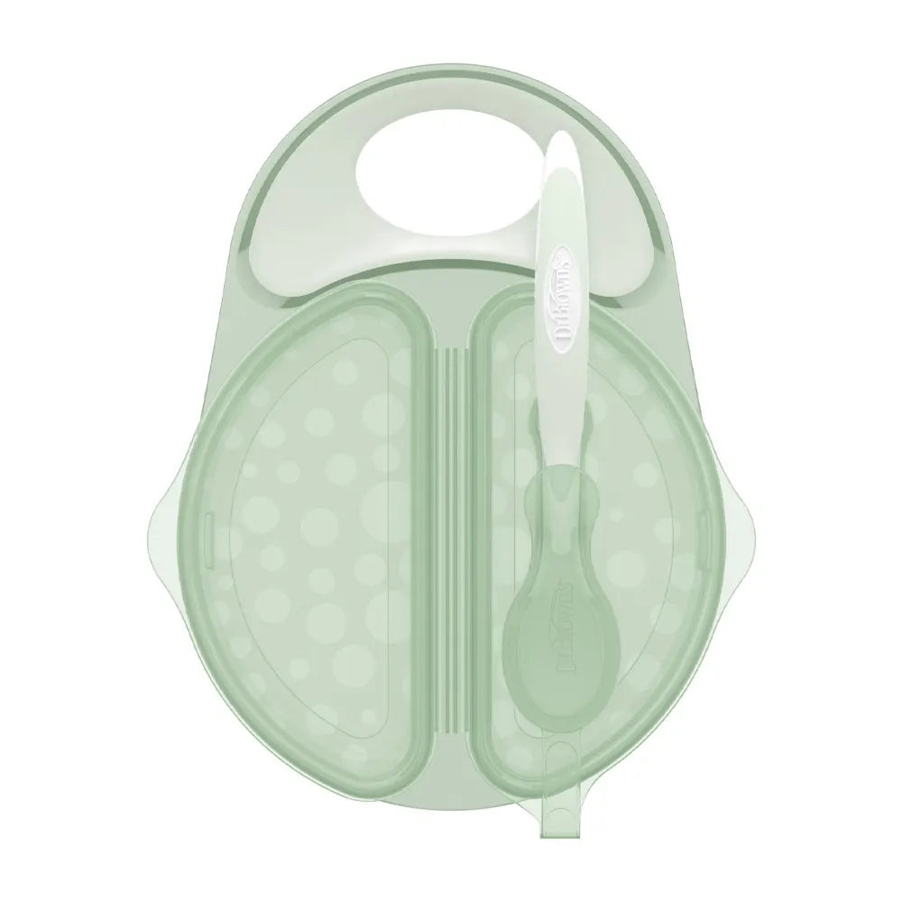 Dr. Brown's Bol & Cuillère à Couvercles Travel Fresh™ 4M+ - Vert