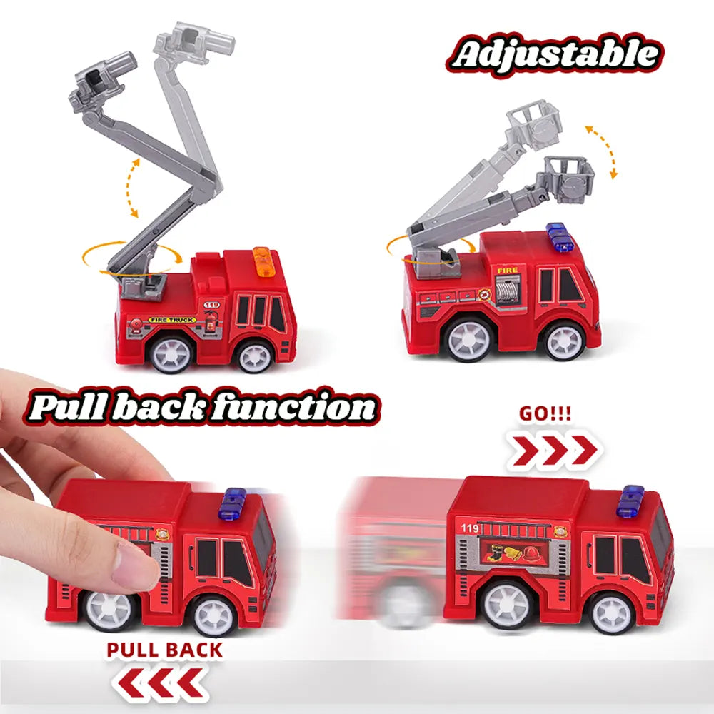Lot de 4 Voitures à Friction Pompier - 3A+