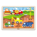 Viga Toys Rompecabezas de 24 Piezas de Maquinaria de Construcción de Madera - 24M+