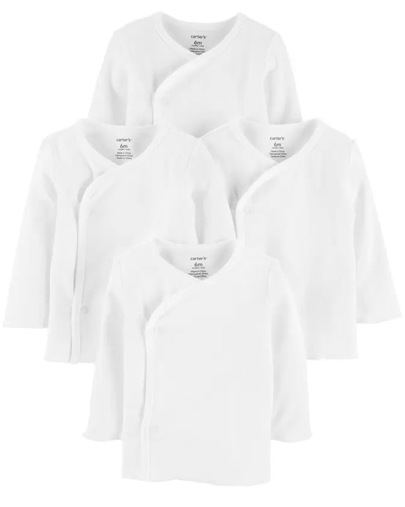 Lot de 4 T-shirts à Manches longues à Pression Latérale Carter's - Blanc