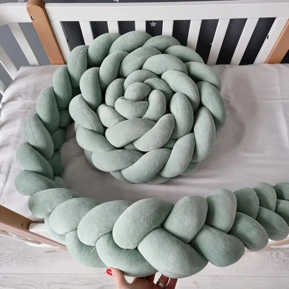 BébéYo Tour de Lit Tressé Velours 3.6m - Vert