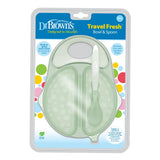 Dr. Brown's Bol & Cuillère à Couvercles Travel Fresh™ 4M+ - Vert
