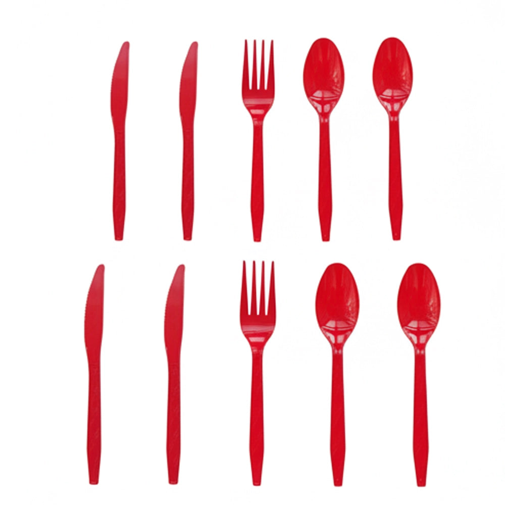 Paquete de 30 Cubiertos Rojos