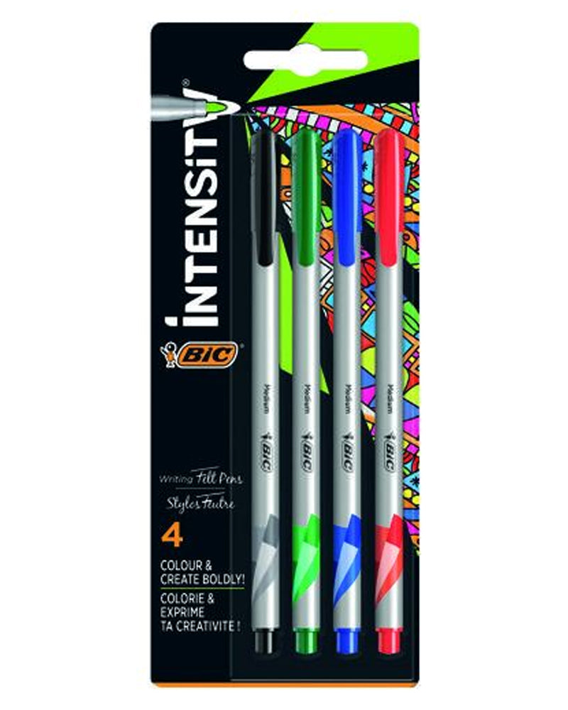 Bic Intensity Fineliner Medium Assorted 4 Pieces
