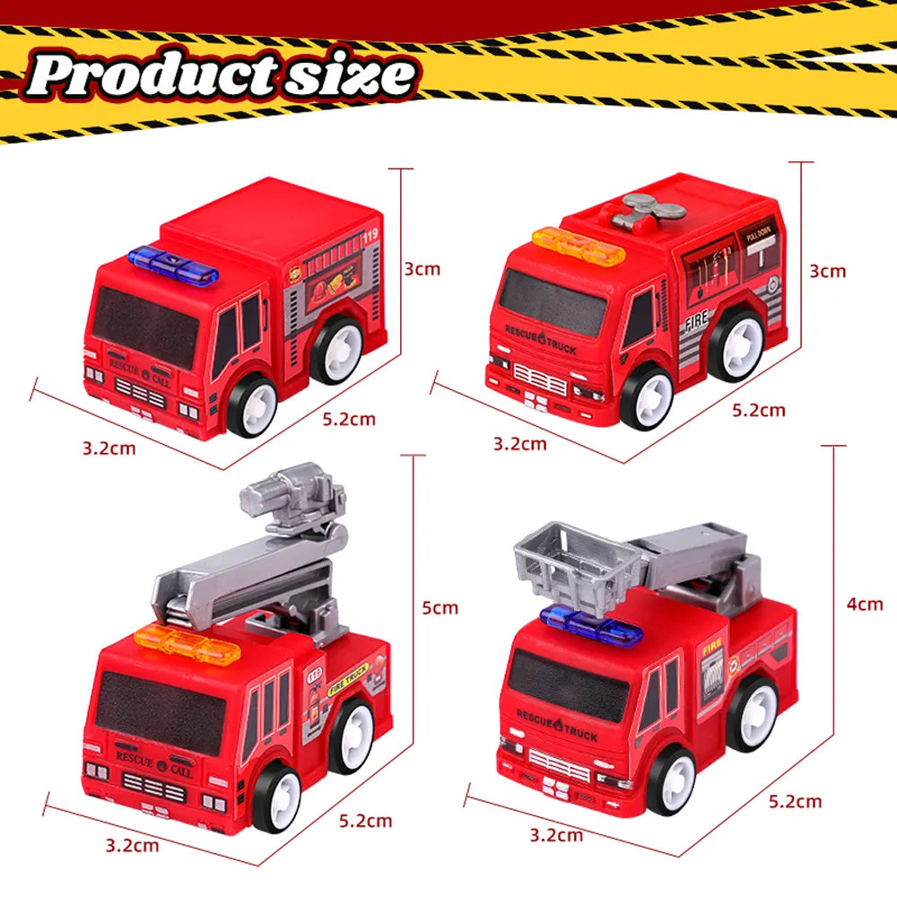 Lot de 4 Voitures à Friction Pompier - 3A+