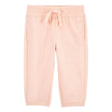 Pantalón de jogging de felpa sin cierre para Bebé Carter's - Rosa