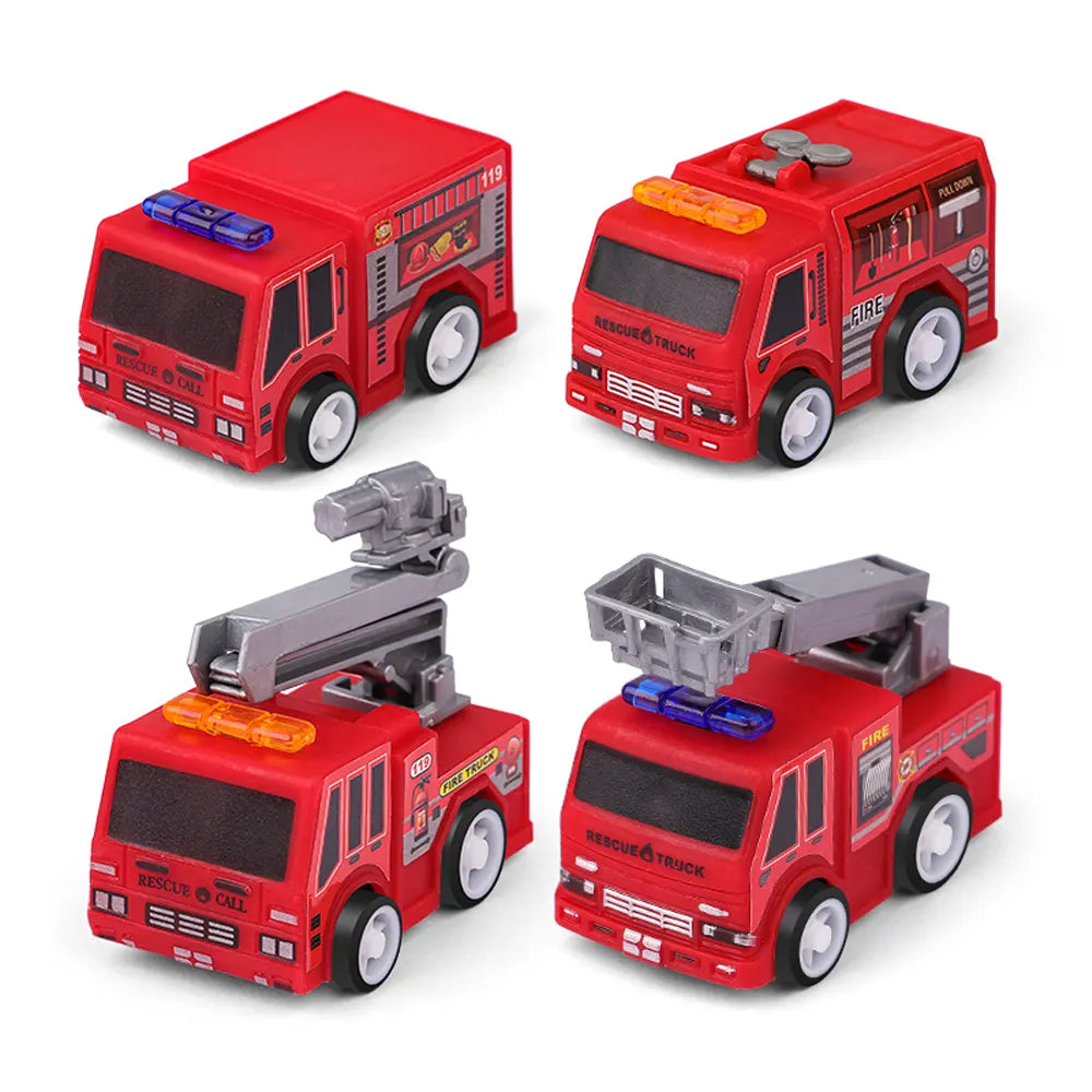 Lot de 4 Voitures à Friction Pompier - 3A+