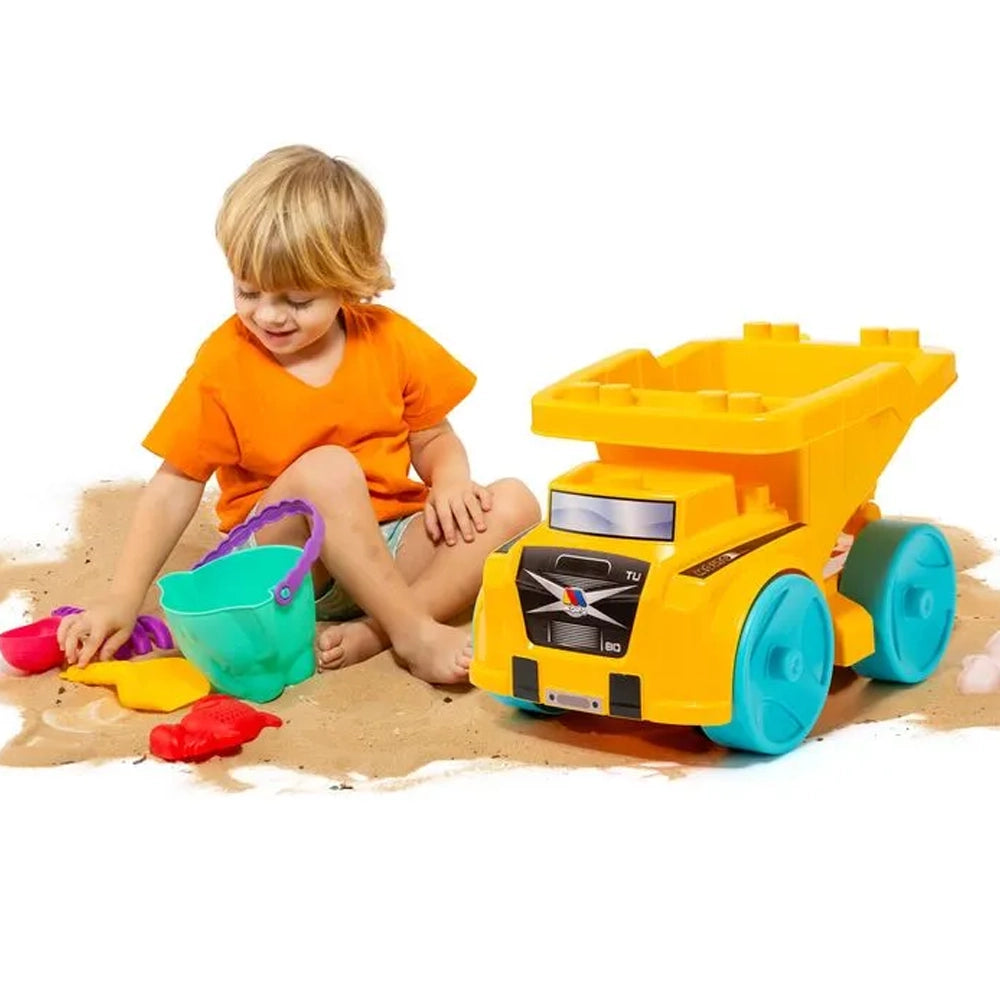 Molto Grand Camion à Benne Basculante avec Accessoires de Plage 12M+