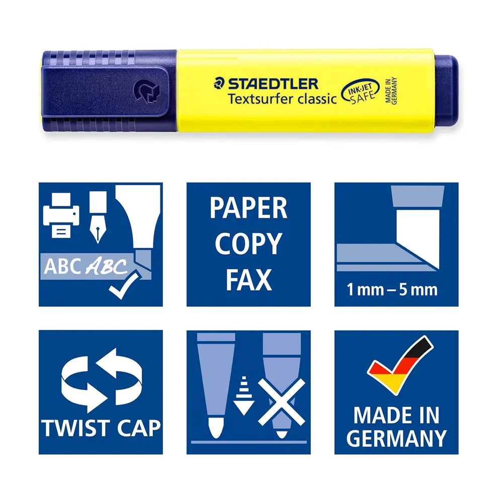 Staedtler Lot de 6 Surligneurs 364 WP6 Textsurfer Classic
