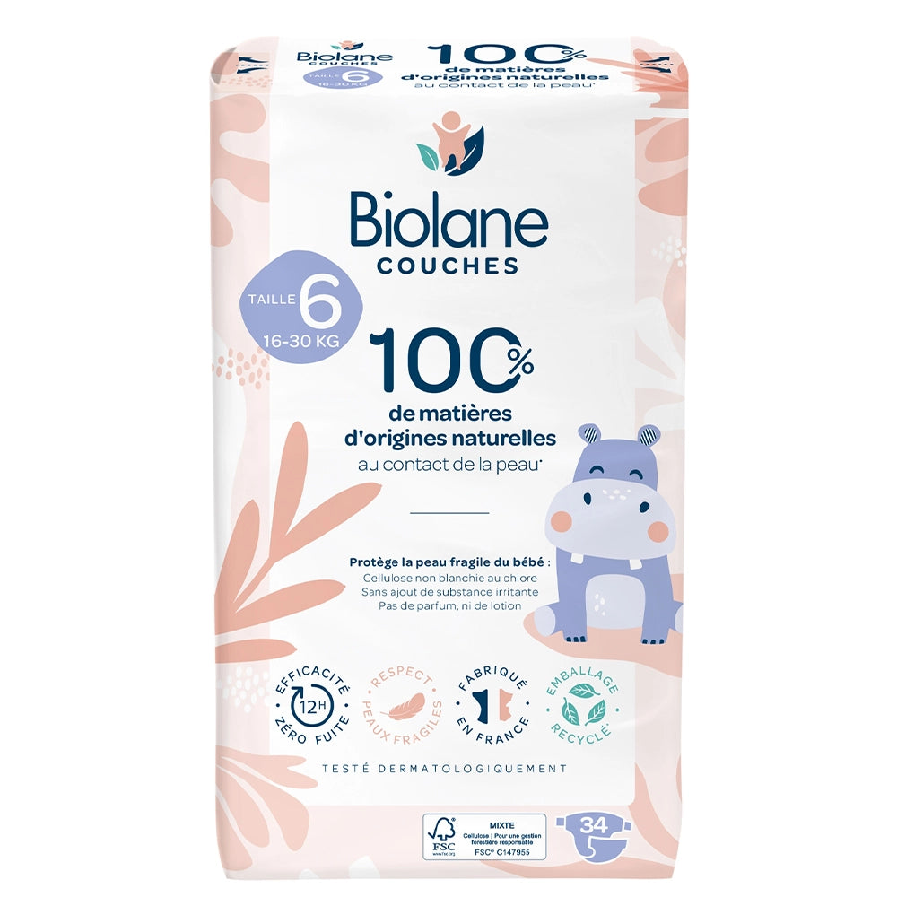Biolane Couches Écologiques Taille 6 (16-30kg) - 34 Unités