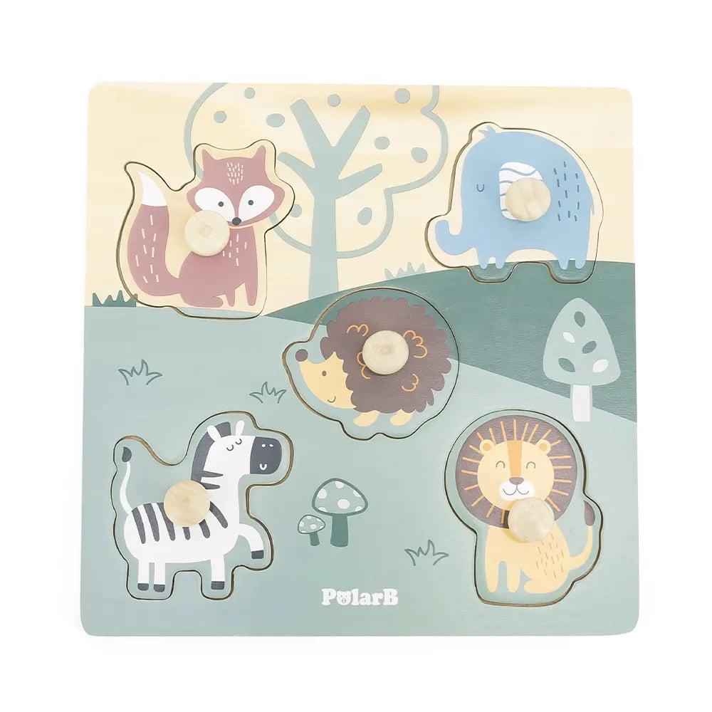 Viga Toys PolarB Puzzle Plat avec Poignées Animaux 18M+