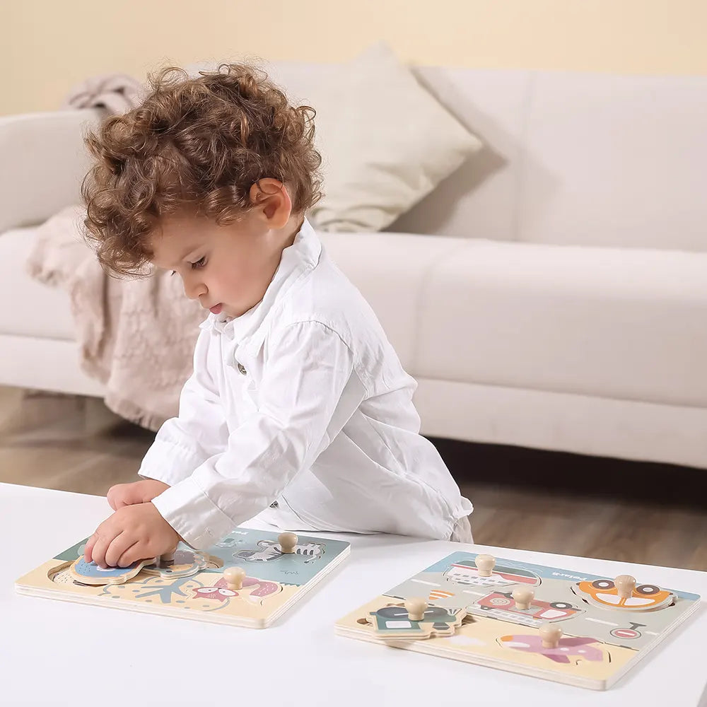 Viga Toys PolarB Puzzle Plat avec Poignées Animaux 18M+