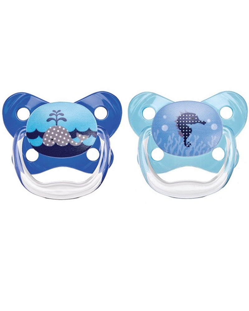 Dr. Brown's Pack of 2 BUTTERFLY SHIELD Stage1 Pacifiers 0-6M - Blue