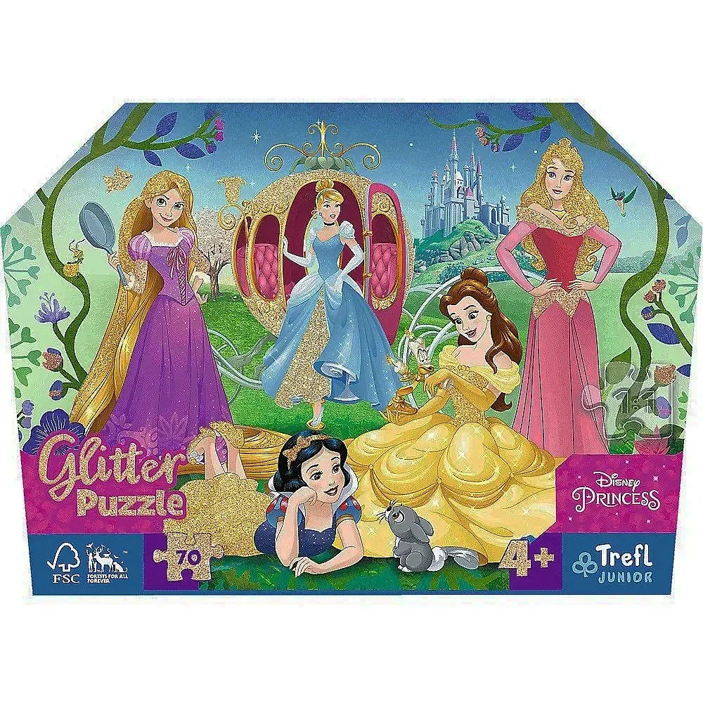 Trefl Puzzle Glitter Princesses 70 Pièces - 4A+
