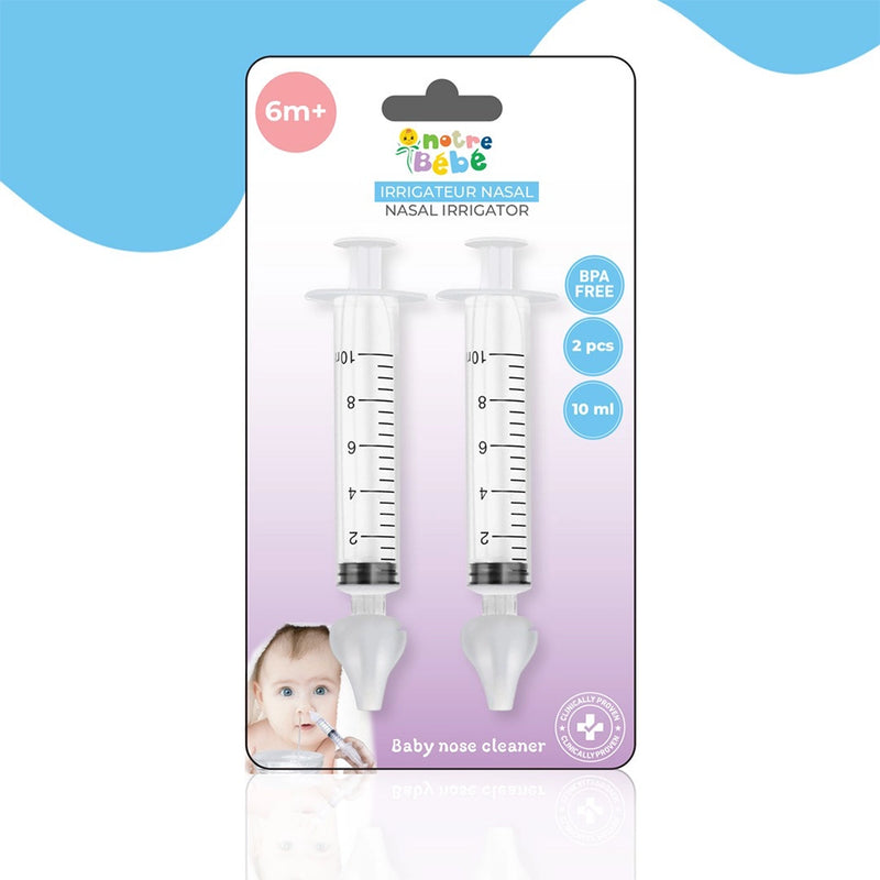 Nuestro paquete para bebés de 2 jeringas nasales