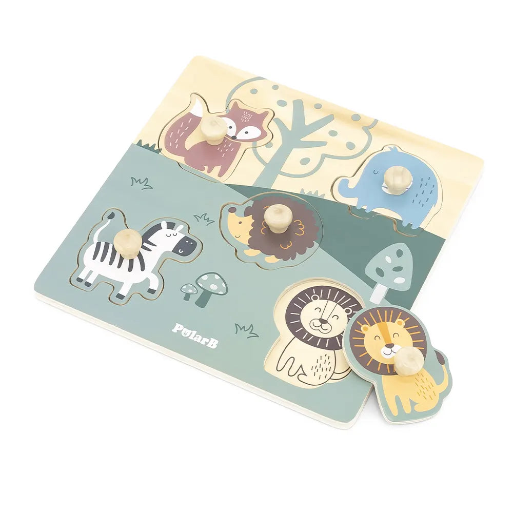 Viga Toys PolarB Puzzle Plat avec Poignées Animaux 18M+