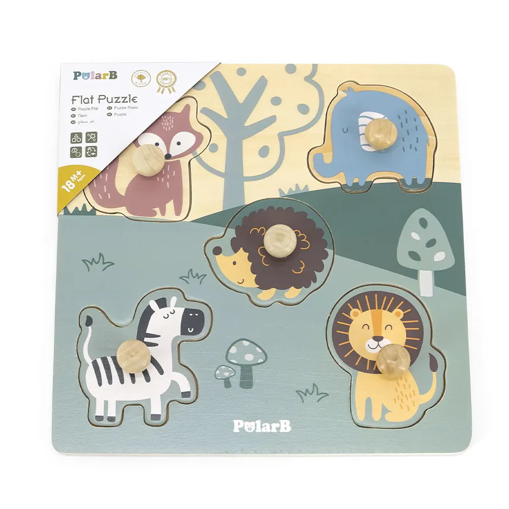 Viga Toys PolarB Puzzle Plat avec Poignées Animaux 18M+