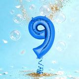 Ballon Chiffre 9 en Aluminium Bleu – 36cm