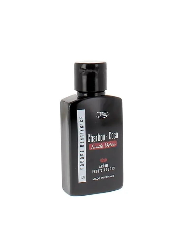 Polvo blanqueador Denti-Smile de carbón, coco y frutos rojos - 15 g