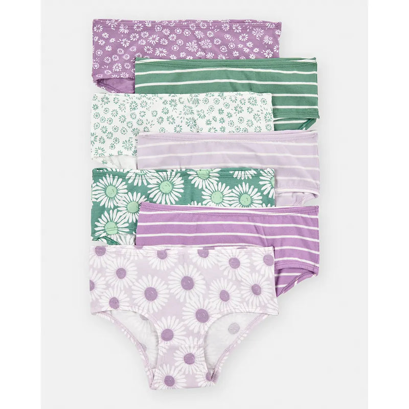 Lot de 7 Culottes Stretch Fille Carter's - Floral & Rayé