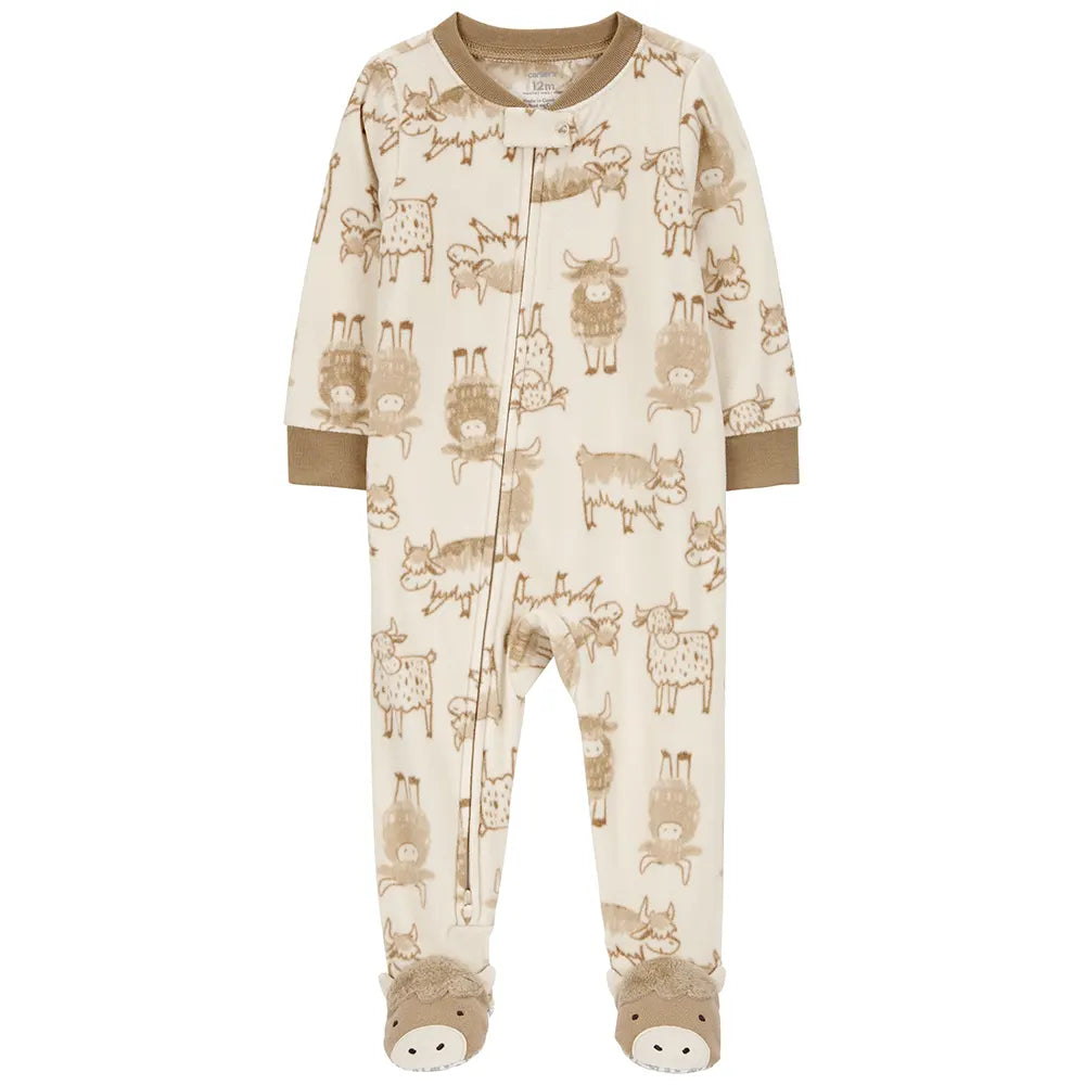 Grenouillère polaire 1 pièce enfant motif vache