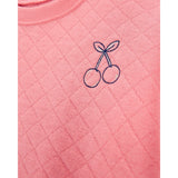 Ensemble 2 pièces enfant : pull en maille double motif cerise et legging évasé