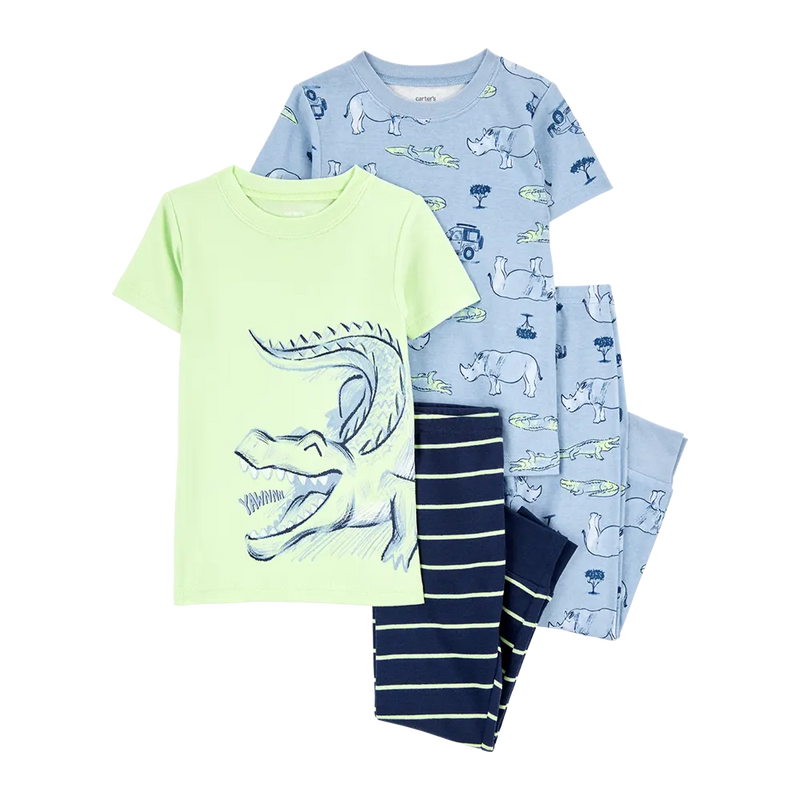 Carter's Boy's 4-Piece Cotton Pajama Set - Alligator