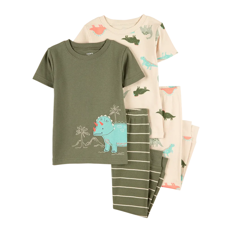 Carter's Boy's 4-Piece Cotton Pajama Set - Dinosaur