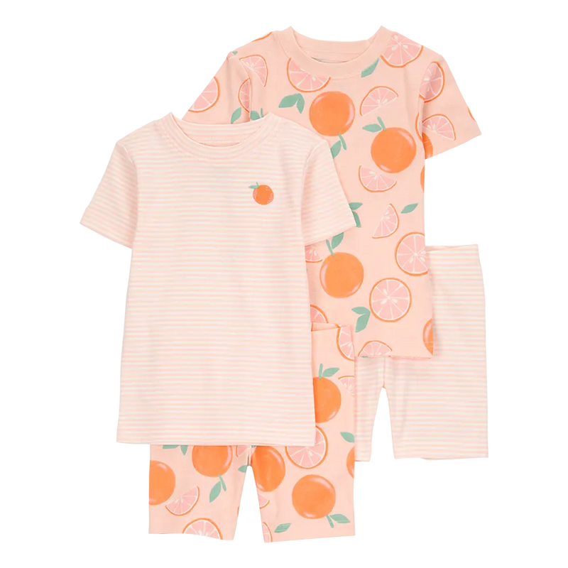 Carter's Girl's 4-Piece Pajamas - Orange